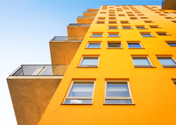 Yellow apartment building