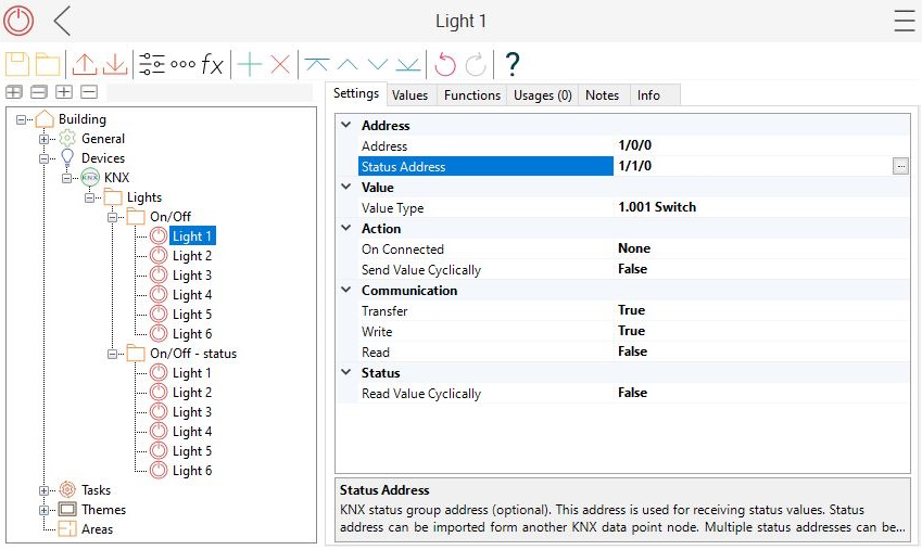 Step 4 screenshot: set status address